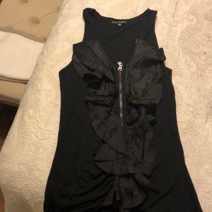 Black ruffle top